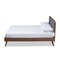 Baxton Studio Dilara Dark Grey Upholstered Walnut Finished Full Size Platform Bed 156-9407-9437 - alternate 2
